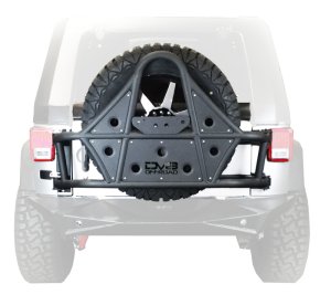 Jeep Wrangler Spare Tire Carrier - DV8 Offroad - Body Mount Tire Carrier - Textured Black - `07-`18